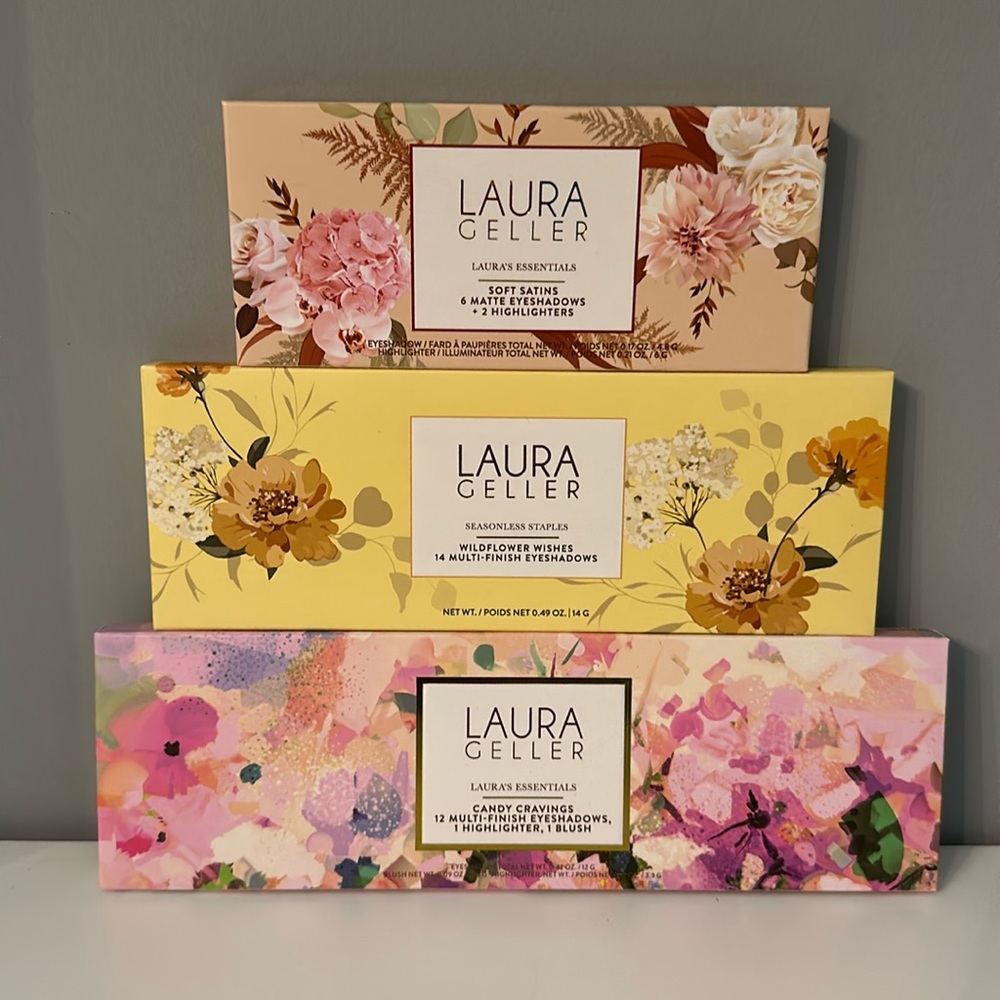 Laura Geller Wildflower Wishes, Candy Cravings & Soft Satins Eyeshadow Palettes